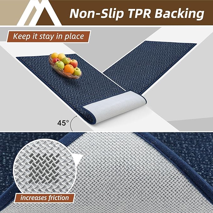 COSY HOMEER-Door-Mat 32"x48" Non Slip Absorbent Entryway Rugs Dirt Trapper Doormats Washable Entrance Mats Low Pile Welcome Floor Mat for Front Back Door and Entry Mats,Navy Blue