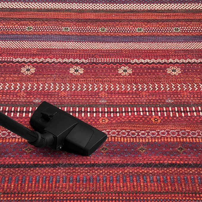 Keen Home Design 2x12 Rug - Machine Washable Runner with Non-Slip Backing, Ideal for Hallway, Entryway, Kitchen, Laundry Room - Vintage, Easy Clean, Durable, Low Pile Rug - (2'6" x 12')