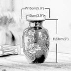 Black Vases Chinese Ceramic Flower Vase Decorated with Peony Design for Home Living Room Display and Gift from Jingdezhen Porcelain