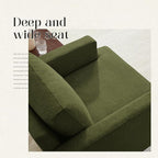 Mid-Century Accent Chair,Modern Linen Fabric Armchair for Living Room,Comfy Upholstered Reading Accent Chairs for Bedroom,Single Sofa Chair with Wood Legs (Green, 2 Pack)