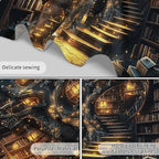 HVEST Fantasy Library Bookshelf Wall Tapestry Fairytale Tree Magic Bookshelf Tapestry Wall Hanging Retro Vintage Tapestries for Classroom Study Room Bedroom Living Room Dorm, 70.9L x 92.5W Inches