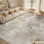 Tortania Washable 10x14 Area Rug for Living Room: Modern Abstract Neutral Large Soft Thin Rugs - Non Slip Indoor Carpet for Bedroom Dining Room Office Nursery Home Floor Decoration - Brown Grey