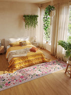 Runners for Hallways Kitchen Runner Rug Non Slip 2'x 10' Long Washable Rugs with Rubber Backing Soft Floral Carpet Runner for Hallways, Kitchen, Laundry, Bedroom, Bathroom(Pink)