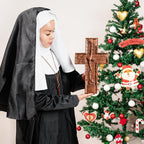 BGCOPPER Crucifix Wall Cross Handmade Wooden Cross with Hook, Christian Wall Art Jesus Wall Cross Gifts for Church Home Room Decor Christmas Cross - 10 Inch