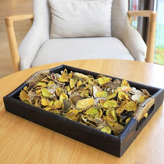 Qingbei Rina Potpourri Bowl Filler, Lemon Scented Potpourri Bags,Yellow Decorative Dried Flowers, Home Fragrance Perfume Petal,Vase Decor,2 Bags,8.4 oz