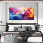 GUGIKA Abstract Wall Art for Living Room, Colorful Canvas Wall Decor for Bedroom, Picture Print, Size 48x24 Inches