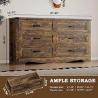 6-Drawer Dresser for Bedroom, Modern Wooden Chest of Drawers with Metal Handles, Anti-Tipping Design, Sturdy and Stable Storage Organizer for Living Room, Entryway, Home Office