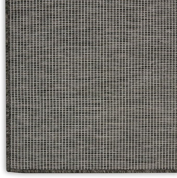 Nourison Positano Indoor-Outdoor Charcoal 7' x 10' Area Rug, Easy Cleaning, Non Shedding, Bed Room, Living Room, Dining Room, Backyard, Deck, Patio (7x10)