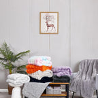 DREAMNINE Large Soft Thick Fuzzy Bubble Faux Rabbit Fur Blanket Full Size 70" x 80",Double Sided Comfy Plush Warm Shaggy Fluffy Blankets, Luxury Big Cozy Cute Textured Furry Blanket for Bed, Navy Blue