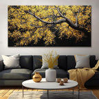 TAIJXAGSG Large Canvas Wall Art Decor For Living Room Pictures Gold Tree Wall Art Decoration Abstract Tree Plants Artwork Wall Art Modern Painting Pictures For Bedroom Home Kitchen Office 29"X 58"