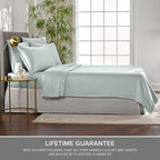 Short Queen Sheets by Pure Bamboo for RV Camper (60"x75") - Genuine 100% Organic Viscose Derived from Bamboo Bed Sheet Set, Soft & Cooling, Lifetime Quality Promise (Short Queen, Sea Glass)