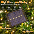 Solar String Lights 120LED 40FT, IP67 Waterproof Solar Lights for Outside with 8 Lighting Modes, Upgraded Solar Panel Fairy Lights for Garden Party Wedding Decorations (Warm White)