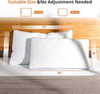 Shredded Memory Foam Pillows, Bed Pillows for Sleeping, Standard Pillow for Side Back Stomach Sleepers, Neck Support Pillow with Washable Removable Cover(28"x 16",1 Pack)