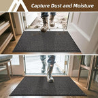 COSY HOMEER-Door-Mat 20" x 32" Non Slip Absorbent Entryway Rugs Dirt Trapper Doormats Washable Entrance Mats Low Pile Welcome Floor Mat for Front Back Door and Entry Mats,Dark Grey