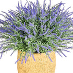 UV-Resistant Artificial Lavender Flowers – Certified Fade-Proof Outdoor Decor – Realistic Purple Fake Plants Faux Greenery for Patio, Garden, and Landscaping