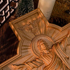 BGCOPPER Jesus Crucifix Wall Cross Handmade Wooden Cross for Wall Decor for Home Room Christmas Gift