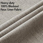 MIULEE Linen Texture 90 Inches Curtains for Bedroom 100% Blackout Thermal Insulated Linen Curtains Grommet Room Darkening Drapes for Living Room Nursery 52x90 Inch (2 Panels)