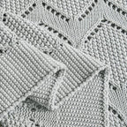 Longhui bedding Chunky Cotton Knit Throw Blanket for Couch, Sofa, Bed, or Chair, Decorative Breathable Fall Cable Knit Blanket 60 x 80 Inches, Large Medium Weight Grey