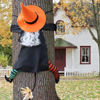 POPGIFTU 53" Halloween Crashing Witch Decoration – Funny Flying Witch for Tree, Yard, Porch & Outdoor Halloween Decor