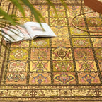 Topllen Washable Area Rug - 3'x5' Boho Bedroom Rug Indoor, Non-Slip Low-Pile Rugs for Living Room Bathroom Kitchen Front Door, Entry Throw Carpet Stain Resistance (Yellow, 3x5ft)