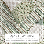 Great Bay Home 3-Piece Full/Queen Microfiber Quilt Set with Shams - Patchwork Floral Reversible Design - Lightweight, All-Season, Layerable Bedding Set (Floral Grid - Brown)