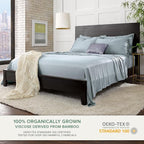 Twin Sheets by Pure Bamboo, Genuine 100% Organic Viscose Derived from Bamboo Bed Sheet Set, Luxuriously Soft & Cooling, Double Stitching, Lifetime Quality Promise (Twin, Sterling Blue)