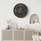 Maxstar Large Vintage Moving Gear Wall Clock, 20''Battery Operated Industrial Steampunk Metal Decor for Living Room, Office,Fireplace, Farmhouse(Arabic Number-Bronze)