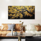 Modern Wall Art Nature Canvas Art Wall Decor Abstract Wall Decor Prints Painting Gold Tree Botanical Abstract Wall Art Picture For Bedroom Living Room Dining Room Home Office Artwork 24"×48"