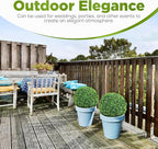 DRAY Premium 13" Faux Boxwood Balls – Set of 2 Artificial Topiary Spheres for Outdoor & Indoor Use – Realistic, UV-Resistant, Weatherproof Decorative Greenery – Check Measurements