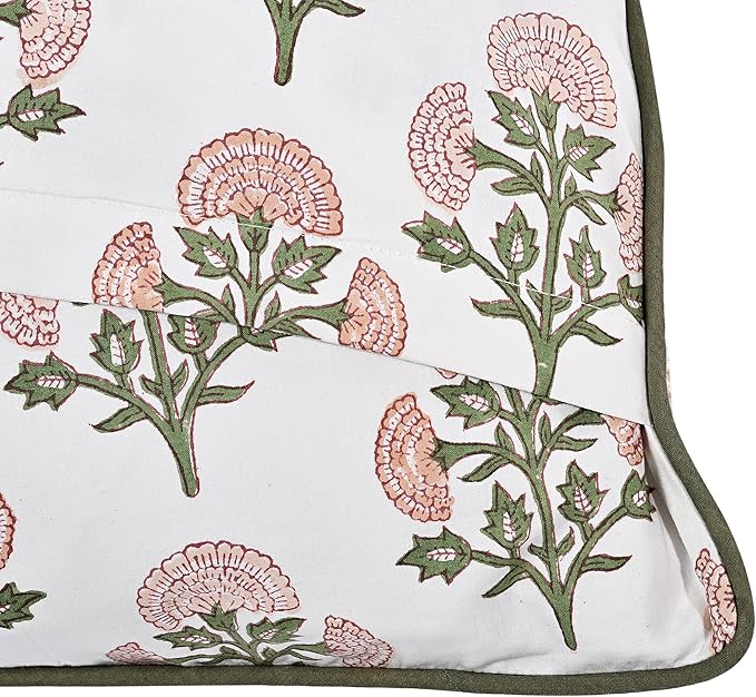 Ridhi Modern Farmhouse Pillow Covers Decorative Cotton Throw Pillow Covers Set of 2 Taupe Cushion Covers with Piping for Couch Sofa Bed Living Room Spring Home Decor 18x18