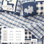 Great Bay Home Lodge Bedspread Twin/Twin XL Size Kid's Quilt with 1 Sham. Cabin 2-Piece Reversible All Season Quilt Set. Rustic Quilt Coverlet Bed Set. Stonehurst Collection. (Navy/Grey)