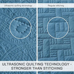 Love's cabin Twin Quilt Set Misty Blue Bedspreads Bedding Set - Soft Bed Lightweight Bedspread Comforter - Modern Style Coin Pattern Coverlet for All Season - 2 Pieces (1 Quilt, 1 Pillow Sham)