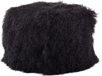 SARO LIFESTYLE Mongolian Lamb Fur Wool Pouf