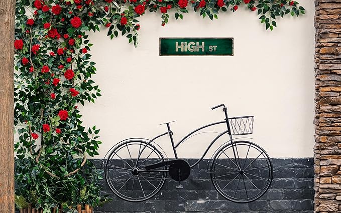 Vintage Tin Sign Retro Metal High Street Signs Stylish Wall Art Plaques for Home Decor Bathroom Kitchen House and Gothic Wall Decor or as a Unique Poster 16x4 in