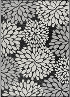 Beverly Rug Outdoor Rug 6x9 Modern Exotic Tropical Leaf Area Rugs for Indoor and Outdoor Patio Deck Porch Garden Water Resistant Washable Outside Carpet (6 x 9 Dark Gray)