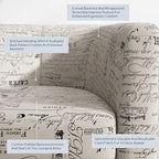 BELLEZE Accent Barrel Chair, Linen Round Chair Club Tub Sofa Corner Chair with Flared Legs and Cozy Soft Padding for Living Room Bedroom Waiting Room - Black & Beige