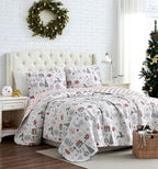 Southshore Fine Living, Inc. Holly Jolly Christmas Holiday Soft Bedding Set 2-Piece Oversized Quilt Set with Quilted Shams, Twin/Twin XL