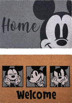 Gertmenian Disney Mouse Doormat Rug Front Door Coir Mat Indoor Outdoor Entryway Carpet, 2-Pack 20x34, Retro Mickey Home/Welcome