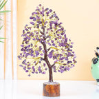 Amethyst Chakra Tree of Life - Crystal Tree for Positive Energy, Feng Shui Decor - Handmade Gemstone Tree, Good Luck Money Bonsai, Purple Healing Crystals, Meditation Stone, Spiritual Mystical Gift