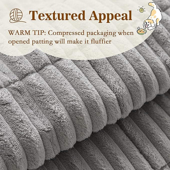 MYSKY HOME Couch Covers for 3-4 Cushion Sofa Pet Friendly, Couch Cover for Dogs, Sofa Covers for Pets Washable, Soft Non-Slip Sofa Slipcovers Furniture Protector Covers, Light Grey, 27.6" x 82.7"