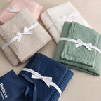 Bedsure Cotton Duvet Cover Queen - 100% Cotton Waffle Weave Green Duvet Cover Queen Size, GentleSoft™ and Breathable Bedding Set for All Season, 3 Pieces, 90"x90"