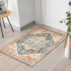Keen Home Design 2x3 Rug - Machine Washable Entry Rug with Non-Slip Backing, Ideal for Enteryway, Kitchen, Bathroom, Laundry Room - Vintage, Easy Clean, Durable, Low Pile Rug - (2' x 3')
