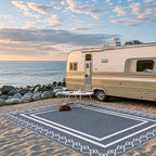 Outdoor Patio Rug, Outside Rectangular Carpet, Moroccan Geometric Rugs, Washable Large Indoor Outdoor Rug 6x9 Mats for RV, Picnic, Backyard, Deck, Balcony, Porch, Beach