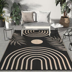 GENIMO Outdoor Rug 8' x 10' Waterproof for Patio Clearance, Reversible Lightweight Plastic Straw Camping Carpet, Large Area Rugs Mats for Rv, Backyard, Deck, Porch, Picnic, Balcony, Mix-Black & Beige