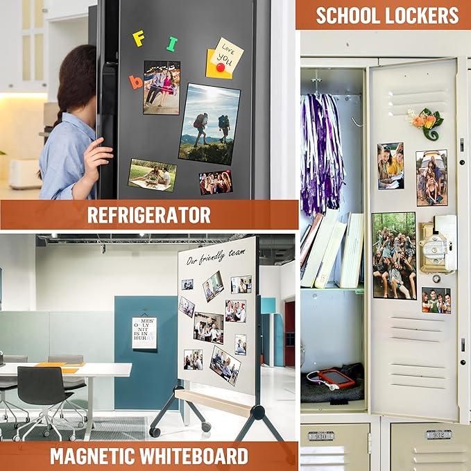 10 Pack 4x6 Magnetic Picture Frames for Refrigerator - Magnet Picture Frames for Fridge - Clear Magnetic Photo Sleeve - 4 x 6 Magnetic Frame Photo Magnets - Magnet Frames Holder - Locker Picture Frame