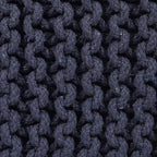 REDEARTH · Cube Low Pouf Foot Stool Ottoman - Hand Knitted Poof - Cord Boho Pouffe - Home Décor - Stuffed Footrest for Living Room - Nursery - Bedroom - Patio (16" x 16" x 8") - Navy Blue