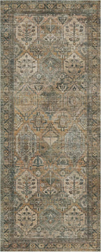 GENIMO 2x5 Runner Rugs for Hallway, Machine Washable Non Slip Vintage Rugs, Low Pile Lightweight Soft Print Rug for enrtyway, Corridor, Home Office, Kitchen, Warm Taupe