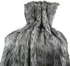 Exotic Siberian Husky Faux Faur Throw Blanket - Gray White Black Husky Fur - Gray Faux Fur Throw Blanket - Luxury Soft Faux Fur, Handmade in US, 16411