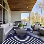 GENIMO Outdoor Rug 6' x 9' Waterproof for Patio Clearance, Reversible Lightweight Plastic Straw Camping Carpet, Large Area Rugs Mats for Rv, Backyard, Deck, Porch, Picnic, Balcony, Mix-Blue & White