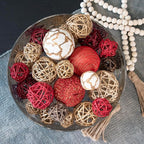 ANDALUCA Decorative Balls Bag Bowl Filler Home Decor (Red Gold)